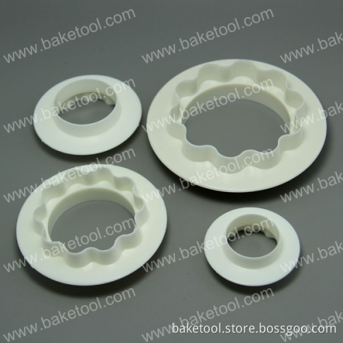 Cake Round&Wavy Edge Decoration Set Cake Fondant Plunger Cutter Mold Set